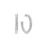 David Yurman Sculpted Cable Hoop Earrings In Sterling Silver, 40mm
