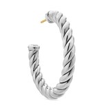 David Yurman Sculpted Cable Hoop Earrings In Sterling Silver, 40mm