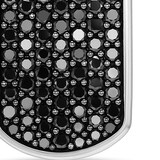 David Yurman Chevron Tag In Sterling Silver With Black Diamonds, 21mm