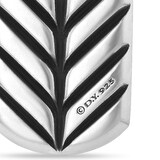 David Yurman Chevron Tag In Sterling Silver With Black Diamonds, 21mm