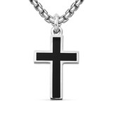David Yurman Exotic Stone Cross In Sterling Silver With Black Onyx, 23mm