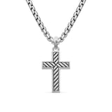 David Yurman Exotic Stone Cross In Sterling Silver With Black Onyx, 23mm