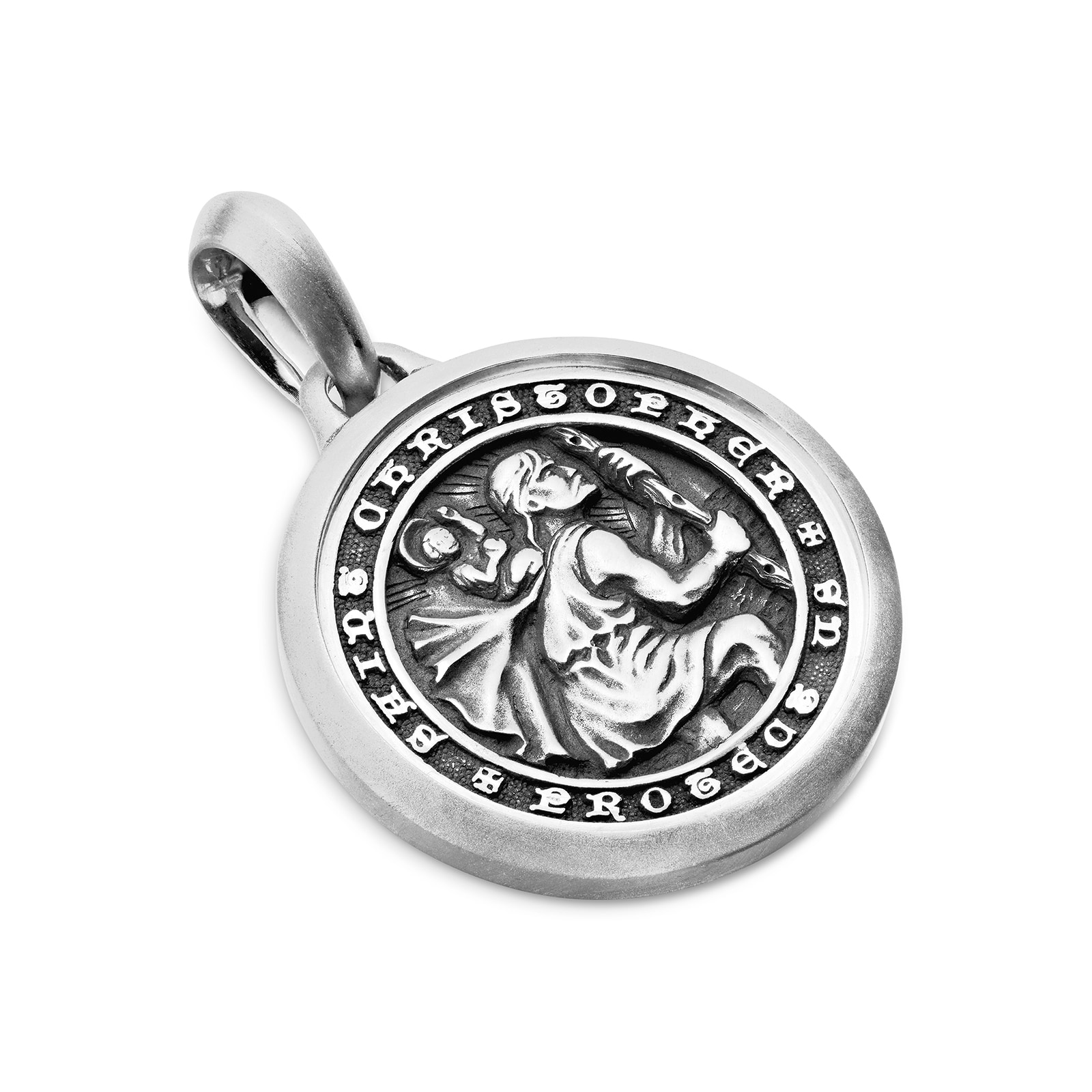 David Yurman St. Christopher Amulet In Sterling Silver, 26.5mm David Yurman St. Christopher Amulet In Sterling Silver, 26.5mm