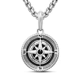 David Yurman Maritime® Compass Amulet In Sterling Silver With Centre Black Diamonds, 20mm