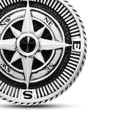 David Yurman Maritime® Compass Amulet In Sterling Silver With Centre Black Diamonds, 20mm