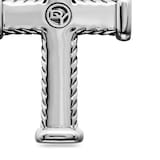 David Yurman Chevron Cross Pendant In Sterling Silver With Black Diamonds, 33mm