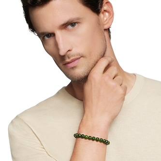 David Yurman Spiritual Beads Bracelet In Sterling Silver With Nephrite Jade, 8mm