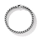 David Yurman Woven Box Chain Bracelet In Sterling Silver With Black Nylon, 12mm - Size Medium