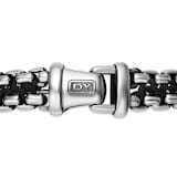 David Yurman Woven Box Chain Bracelet In Sterling Silver With Black Nylon, 12mm - Size Medium