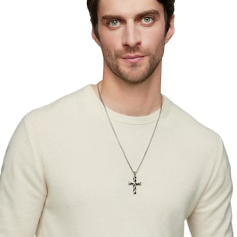 David Yurman DY Helios™ Cross Pendant In Sterling Silver, 36mm