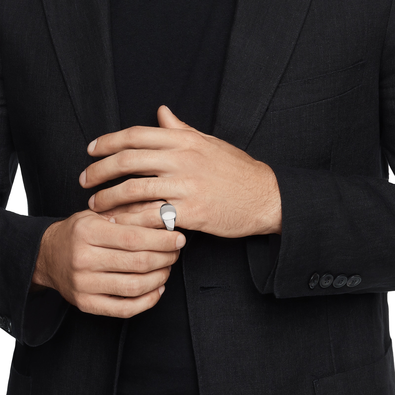 David Yurman Streamline® Pinky Ring In Sterling Silver, 14mm - Ring Size 10