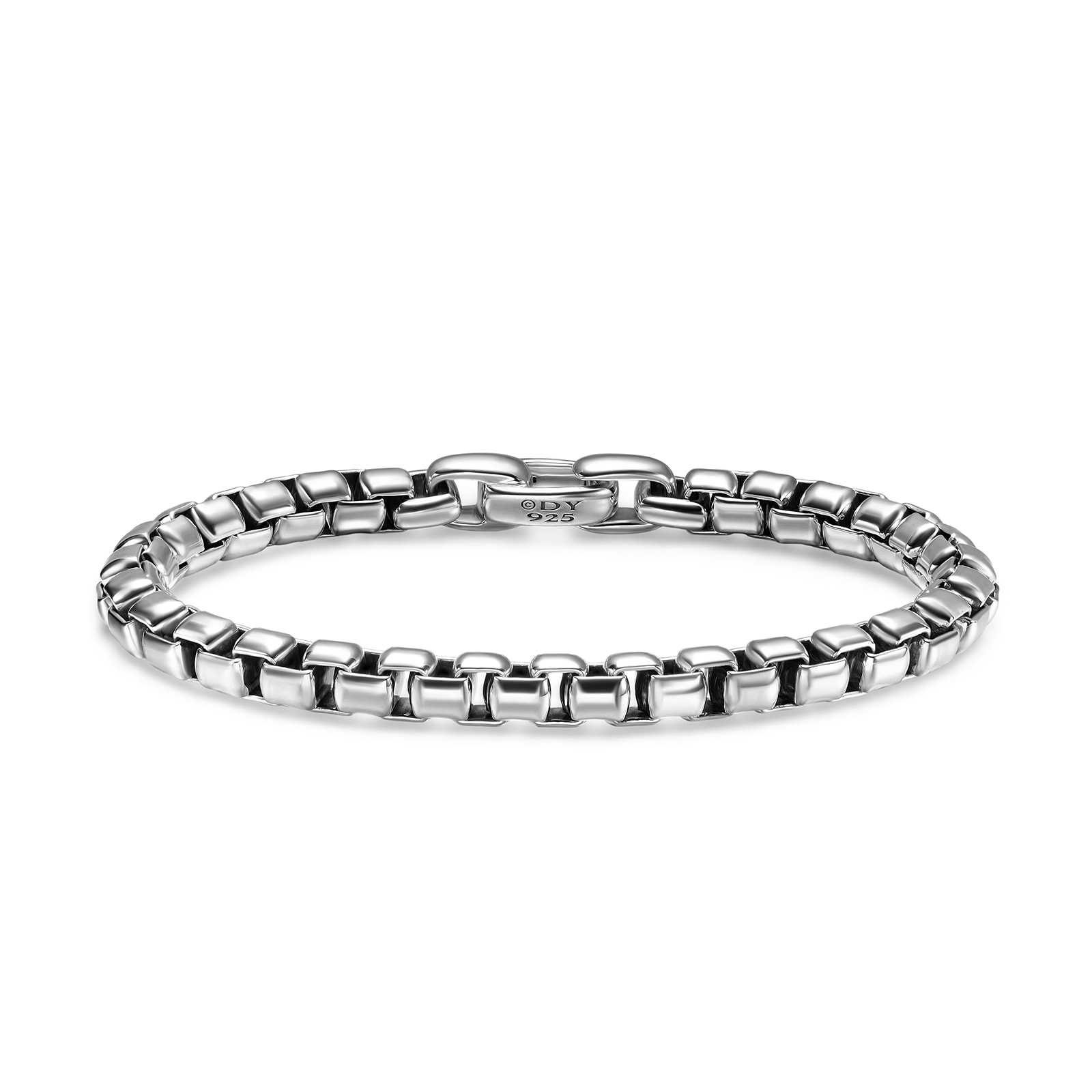 Box Chain Bracelet In Sterling Silver, 7.3mm