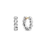 David Yurman Bezel Set Hoop Earrings In Sterling Silver With Diamonds, 13.4mm