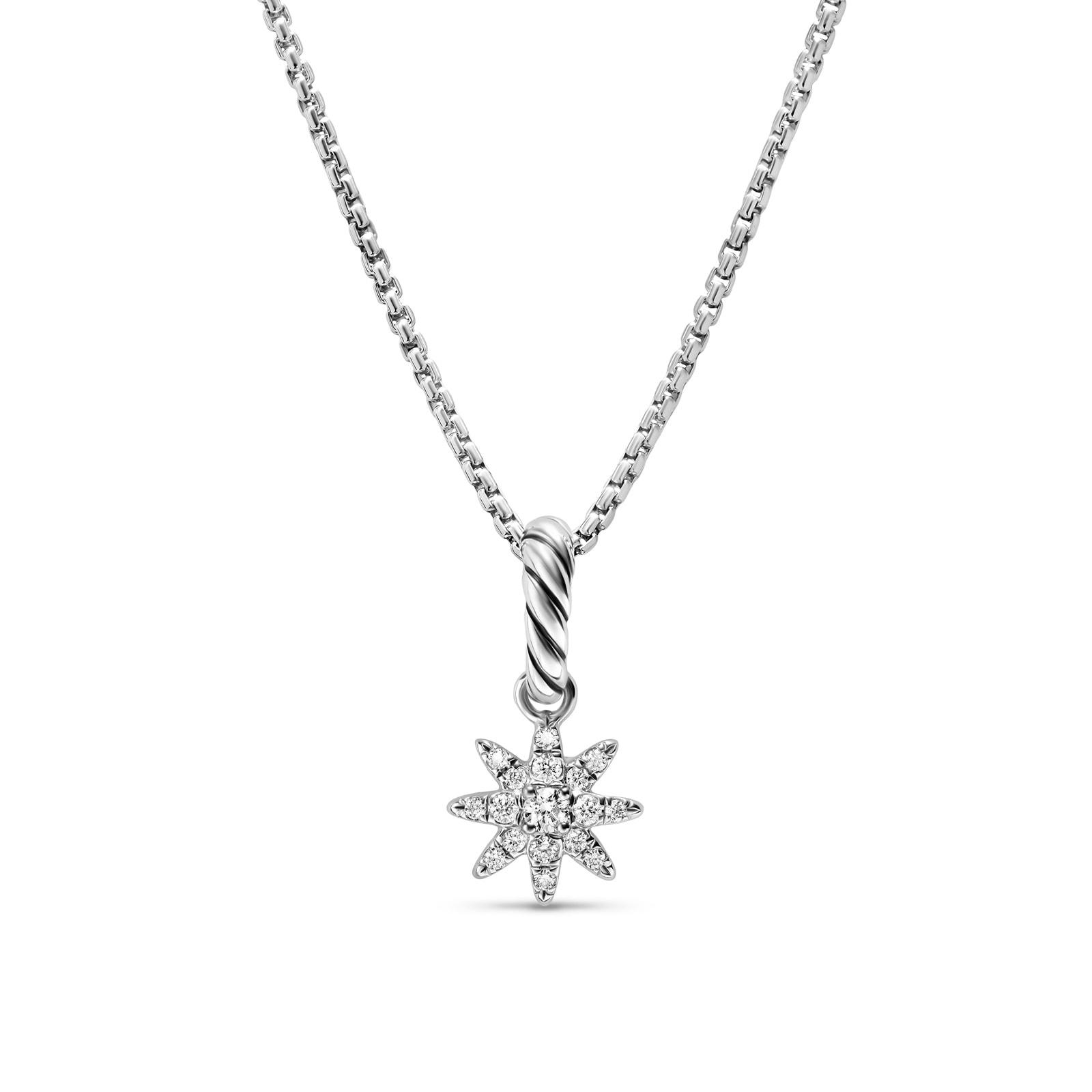 David Yurman Starburst Petite Full Pave Enhancer In Sterling Silver With Diamonds, 8mm David Yurman Starburst Petite Full Pave Enhancer In Sterling Silver With Diamonds, 8mm