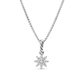 David Yurman Starburst Petite Full Pave Enhancer In Sterling Silver With Diamonds, 8mm David Yurman Starburst Petite Full Pave Enhancer In Sterling Silver With Diamonds, 8mm