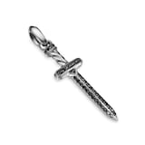 David Yurman Pavé Sword Amulet In Sterling Silver With Black Diamonds, 41.3mm