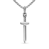 David Yurman Pavé Sword Amulet In Sterling Silver With Black Diamonds, 41.3mm