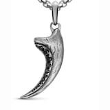 David Yurman Raptor Claw Amulet In Sterling Silver With Black Diamonds, 36.2mm