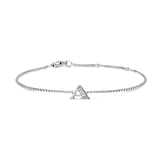 David Yurman Petite Intial A Chain Bracelet In Sterling Silver With Diamonds - Size Medium