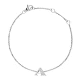 David Yurman Petite Intial A Chain Bracelet In Sterling Silver With Diamonds - Size Medium