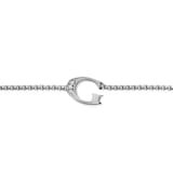 David Yurman Petite Intial G Chain Bracelet In Sterling Silver With Diamonds - Size Medium