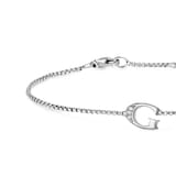 David Yurman Petite Intial G Chain Bracelet In Sterling Silver With Diamonds - Size Medium