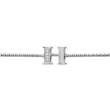 David Yurman Petite Intial H Chain Bracelet In Sterling Silver With Diamonds - Size Medium