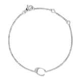 David Yurman Petite Intial C Chain Bracelet In Sterling Silver With Diamonds