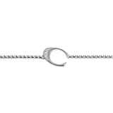 David Yurman Petite Intial C Chain Bracelet In Sterling Silver With Diamonds