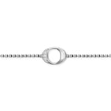 David Yurman Petite Intial O Chain Bracelet In Sterling Silver With Diamonds - Size Medium