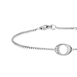 David Yurman Petite Intial O Chain Bracelet In Sterling Silver With Diamonds - Size Medium