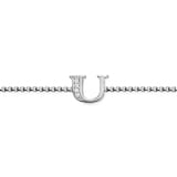David Yurman Petite Intial U Chain Bracelet In Sterling Silver With Diamonds - Size Medium