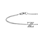 David Yurman Petite Intial Z Chain Bracelet In Sterling Silver With Diamonds - Size Medium