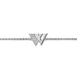 David Yurman Petite Intial W Chain Bracelet In Sterling Silver With Diamonds - Size Medium