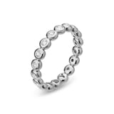 David Yurman Bezel Set Band Ring In Sterling Silver With Diamonds, 3.7mm - Ring Size I