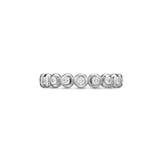David Yurman Bezel Set Band Ring In Sterling Silver With Diamonds, 3.7mm - Ring Size I
