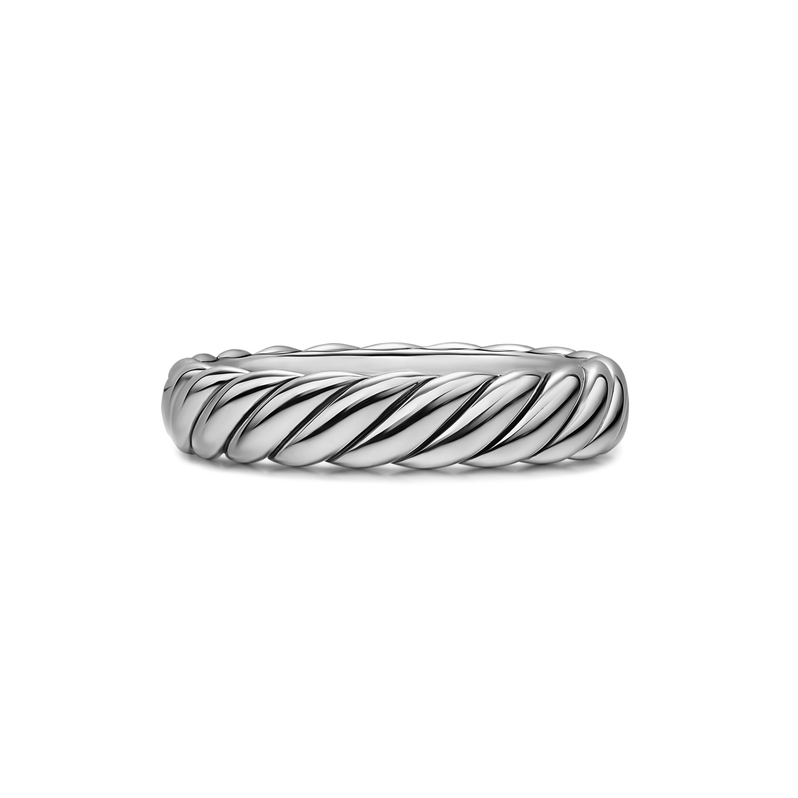 David Yurman Sculpted Cable Band Ring In Sterling Silver, 4.6mm David Yurman Sculpted Cable Band Ring In Sterling Silver, 4.6mm