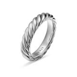 David Yurman Sculpted Cable Band Ring In Sterling Silver, 4.6mm - Ring Size I