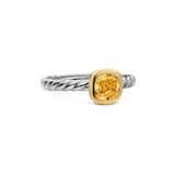 David Yurman DY Mercer® Colour Cable Ring In Sterling Silver with 14ct Yellow Gold And Citrine, 5.5mm