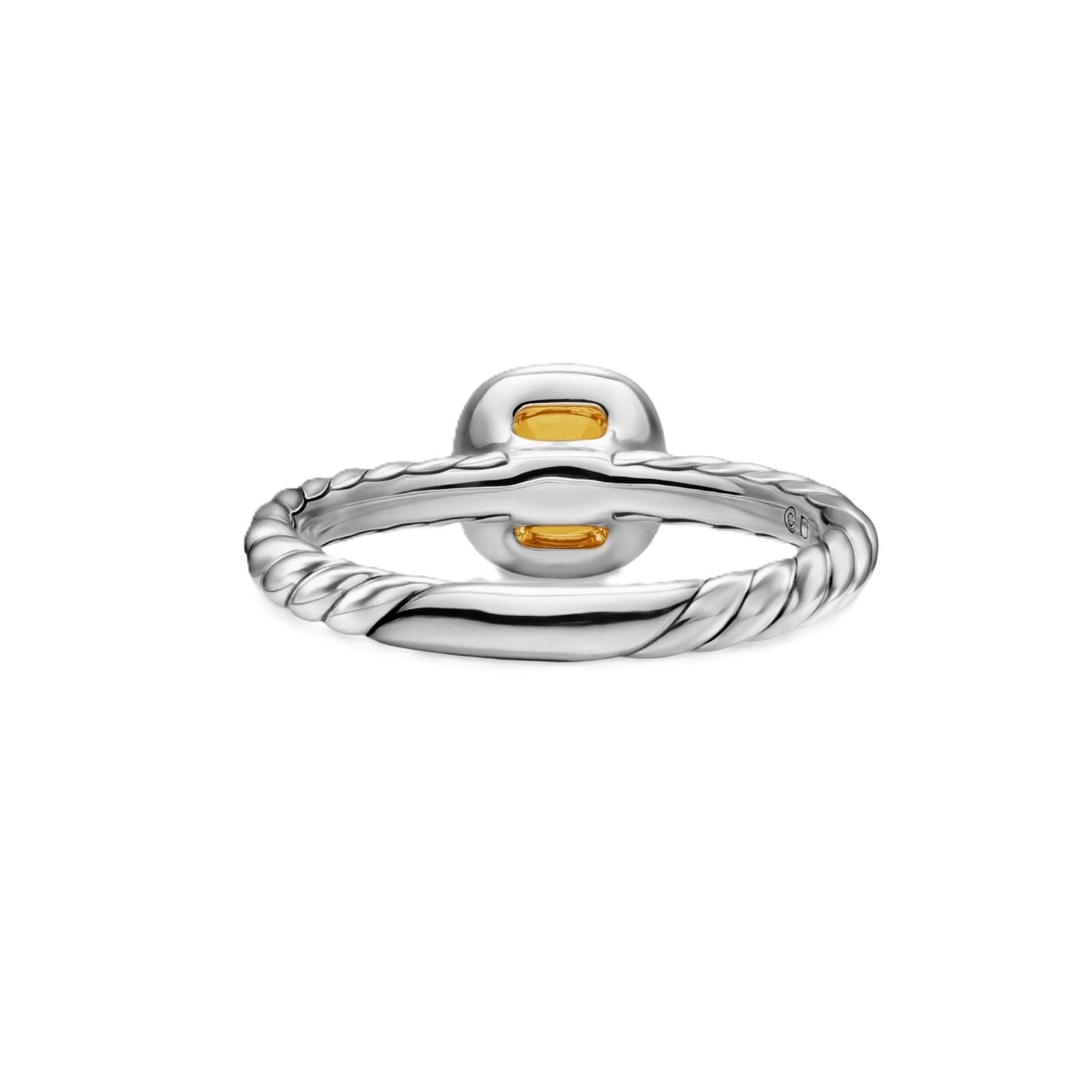 David Yurman DY Mercer® Colour Cable Ring In Sterling Silver with 14ct Yellow Gold And Citrine, 5.5mm David Yurman DY Mercer® Colour Cable Ring In Sterling Silver with 14ct Yellow Gold And Citrine, 5.5mm