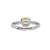 David Yurman DY Mercer® Colour Cable Ring In Sterling Silver with 14ct Yellow Gold And Citrine, 5.5mm