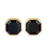 David Yurman Streamline® Cufflinks In Sterling Silver With 14ct Yellow Gold And Black Onyx, 15mm