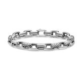 David Yurman Chevron Oval Link Bracelet In Sterling Silver, 10mm - Size Small