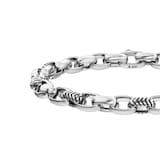 David Yurman Chevron Oval Link Bracelet In Sterling Silver, 7mm - Size Small