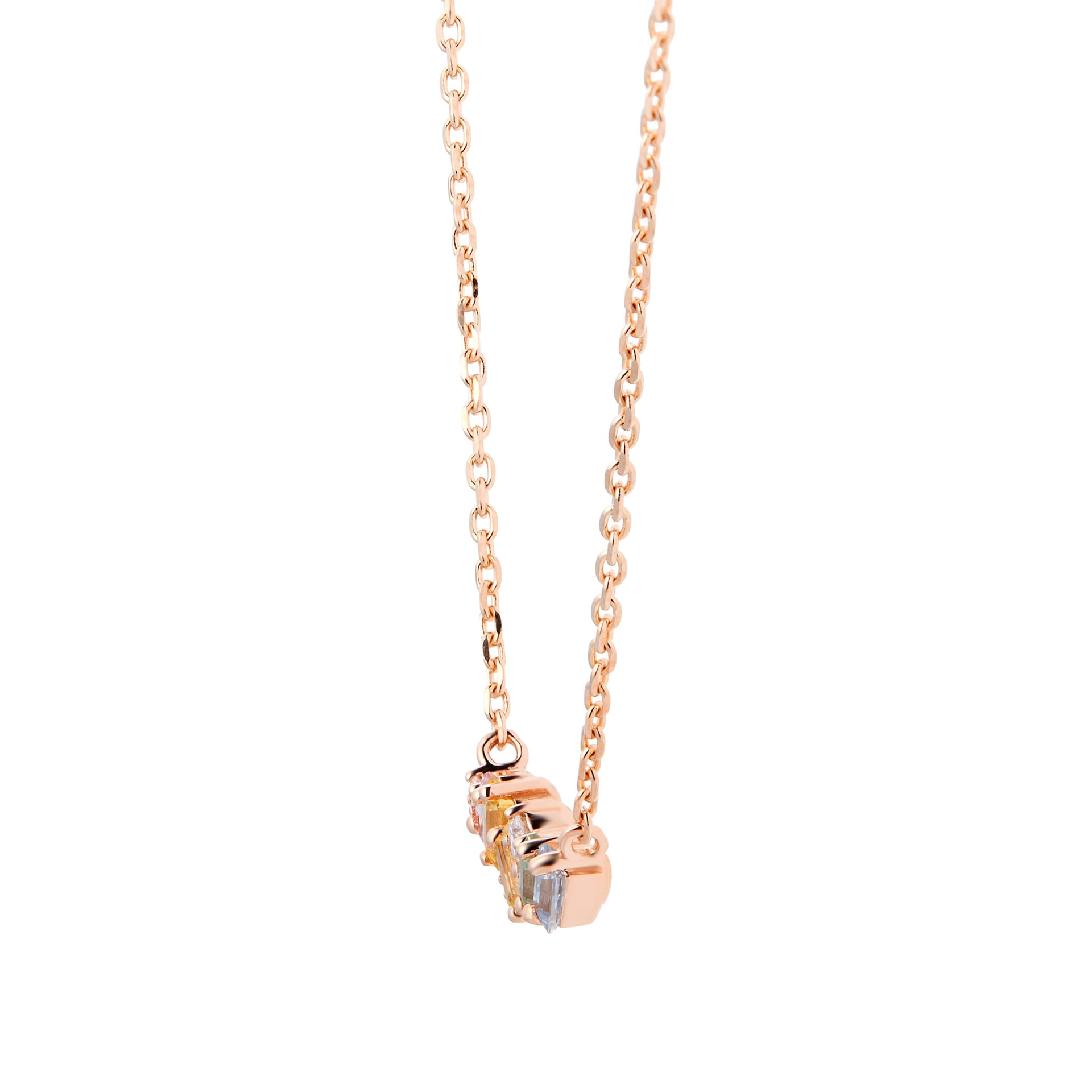 Suzanne Kalan 18ct Rose Gold 0.05ct Rainbow Sapphire Fireworks Bar Necklace