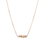 Suzanne Kalan 18ct Rose Gold 0.05ct Rainbow Sapphire Fireworks Bar Necklace