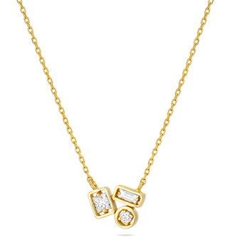 Suzanne Kalan 18ct Yellow Gold 0.18cttw Diamond Mixed Cut Necklace