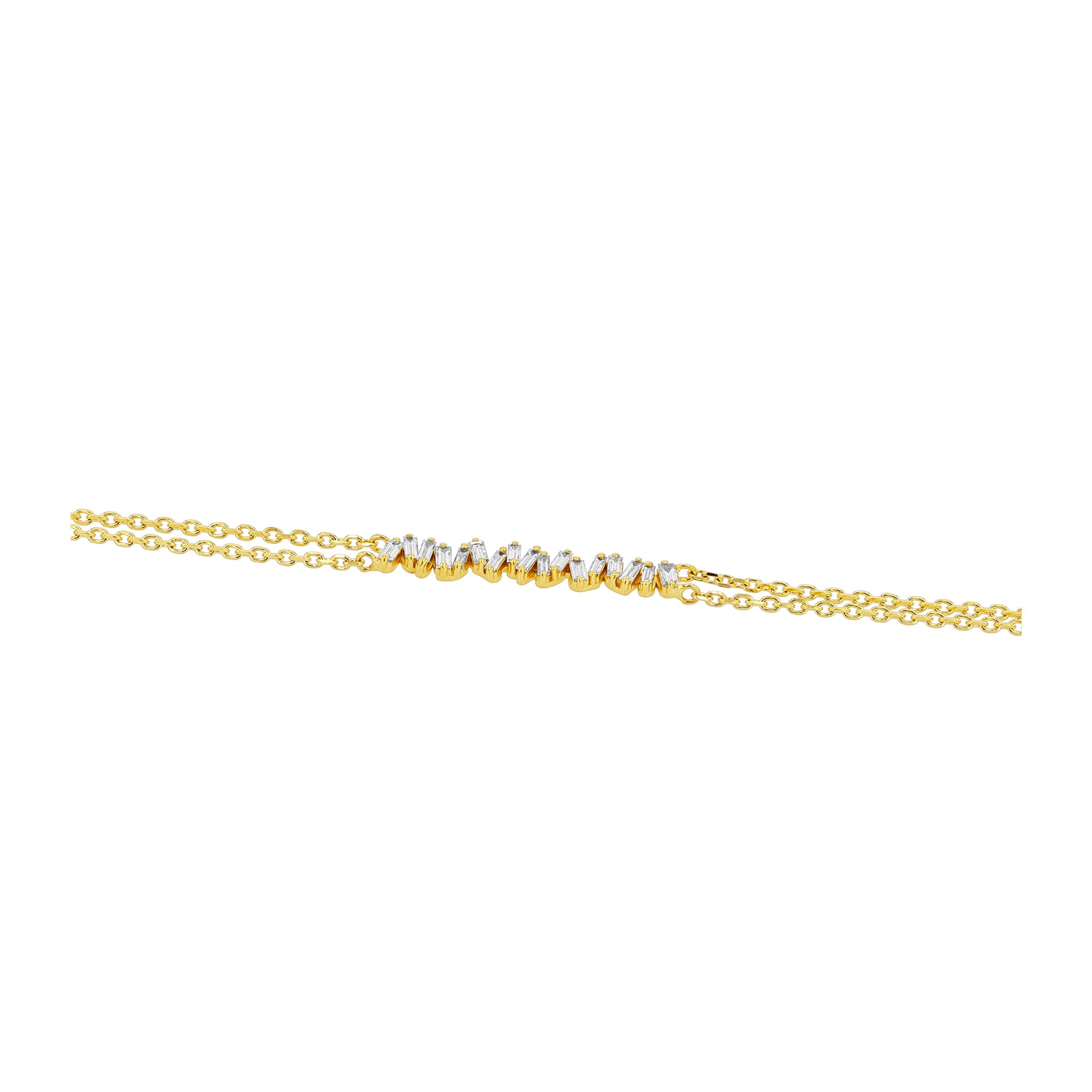 Suzanne Kalan 18ct Yellow Gold 0.30ct Diamond Baguette Cut Bracelet