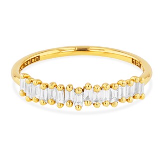 Suzanne Kalan 18ct Yellow Gold 0.33ct Baguette Diamond Ring