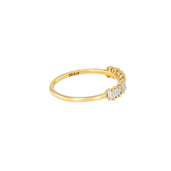 Suzanne Kalan 18ct Yellow Gold 0.33ct Baguette Diamond Ring